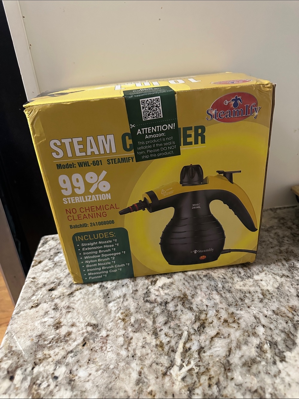 Yellow Handheld Steam Cleaner - WHL-601
